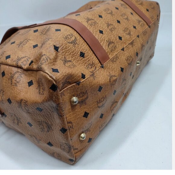 MCM Boston Bag Cognac Visetos Monogramm - Picture 6 of 12